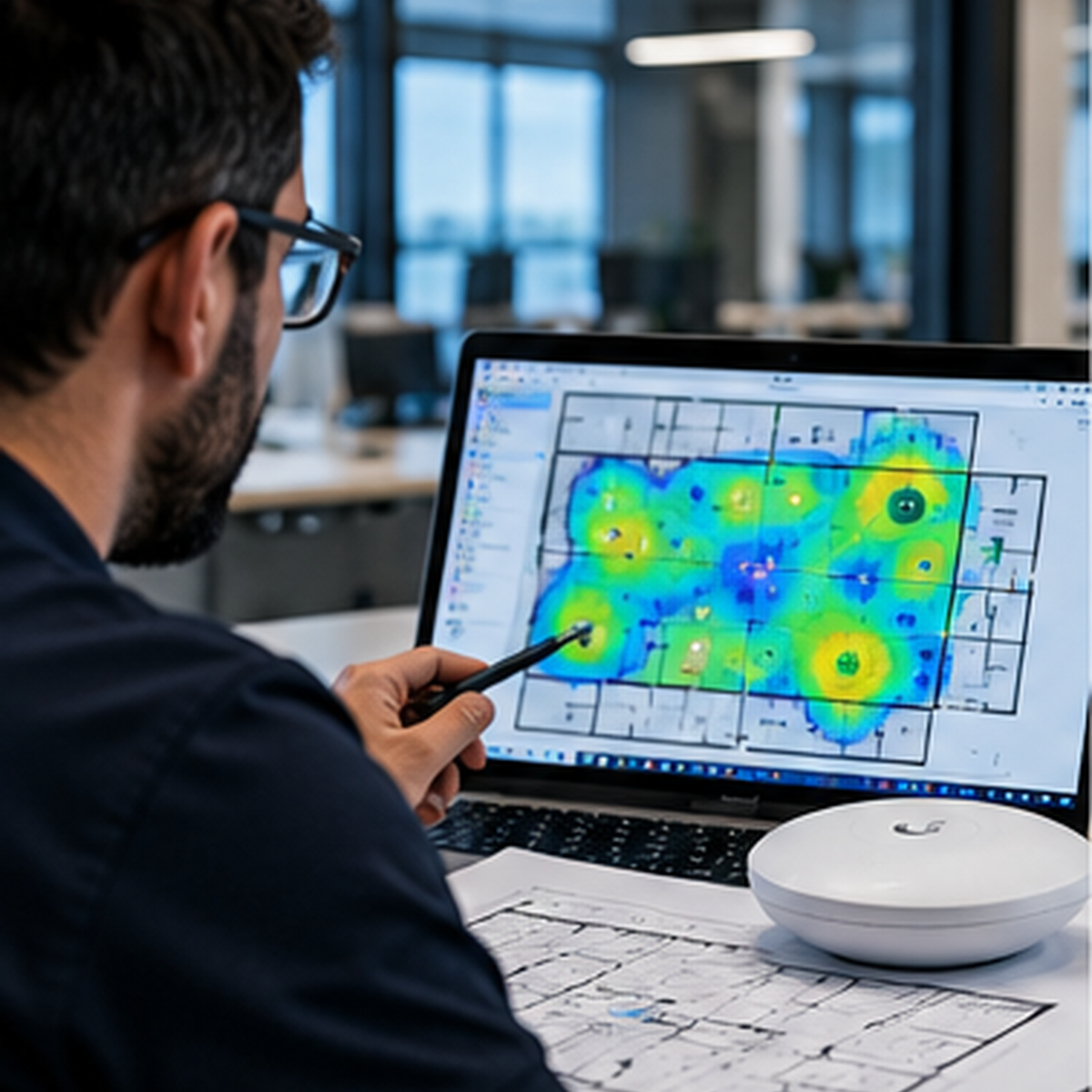 Projeto de redes Wi-Fi corporativas e telecomunicações