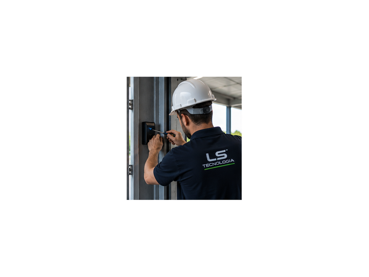 Representação visual de instalação de sistema de controle de acesso