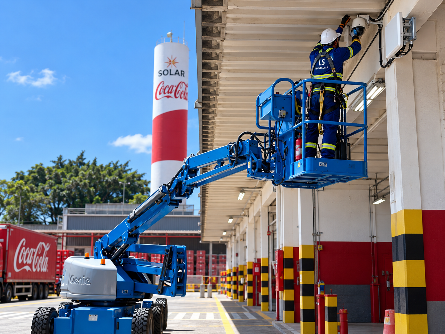 Instalação técnica em altura na Solar Coca-Cola